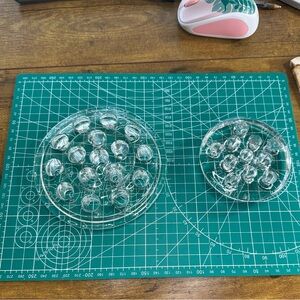 Vintage Clear Glass Flower Frogs Floral Arrangers | Set of 2 | Mid Century Decor